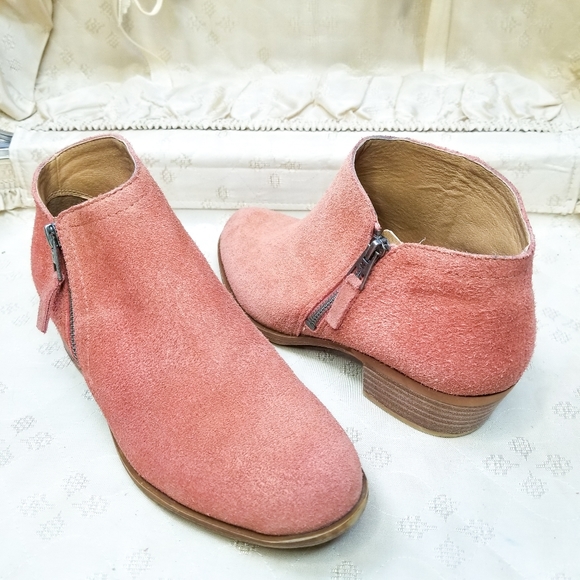 Lucky Brand Shoes - Lucky Brand Brielley 2 Suede Ankle Booties Pink